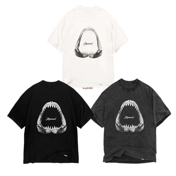 men's and women's summer fashion t shirt high street brand rep representative shark teeth printed old style loose round neck short, White;black
men's and women's summer fashion t shirt high street brand rep representative shark teeth printed old style loose round neck short, White;black