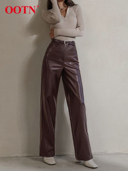 women's pants capris ootn pu streetwear black long straight pants split high waist slim pants women casual brown chic trousers autumn b, Black;white
women's pants capris ootn pu streetwear black long straight pants split high waist slim pants women casual brown chic trousers autumn b, Black;white