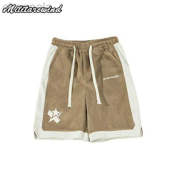 american fashion suede contrast colorl casual shorts for men's summer loose hip hop wide leg basketball high street streetwear, White;black
american fashion suede contrast colorl casual shorts for men's summer loose hip hop wide leg basketball high street streetwear, White;black