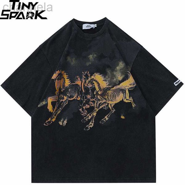 men's t-shirts men streetwear hiphop oversize burning horse skeleton graphic 2023 loose shirt cotton harajuku ops ee hipster, White;black
men's t-shirts men streetwear hiphop oversize burning horse skeleton graphic 2023 loose shirt cotton harajuku ops ee hipster, White;black