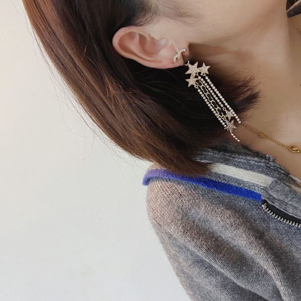 2023 luxury fashion dangle women's stud designer stars leather heavy industry tassel earrings personality fashion no box, Silver
2023 luxury fashion dangle women's stud designer stars leather heavy industry tassel earrings personality fashion no box, Silver
