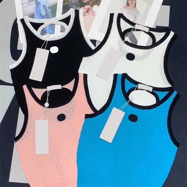 knitted tanks camis brand classic logo embroidered crew neck sleeveless pullover vest contrasting color stripes bag edge slim version fashio, White
knitted tanks camis brand classic logo embroidered crew neck sleeveless pullover vest contrasting color stripes bag edge slim version fashio, White