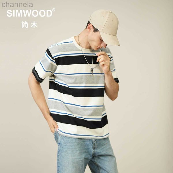 men's t-shirts simwood 2023 summer new oversize contrast color striped t-shirts men comfortable 100% cotton casual tees sl160143, White;black
men's t-shirts simwood 2023 summer new oversize contrast color striped t-shirts men comfortable 100% cotton casual tees sl160143, White;black