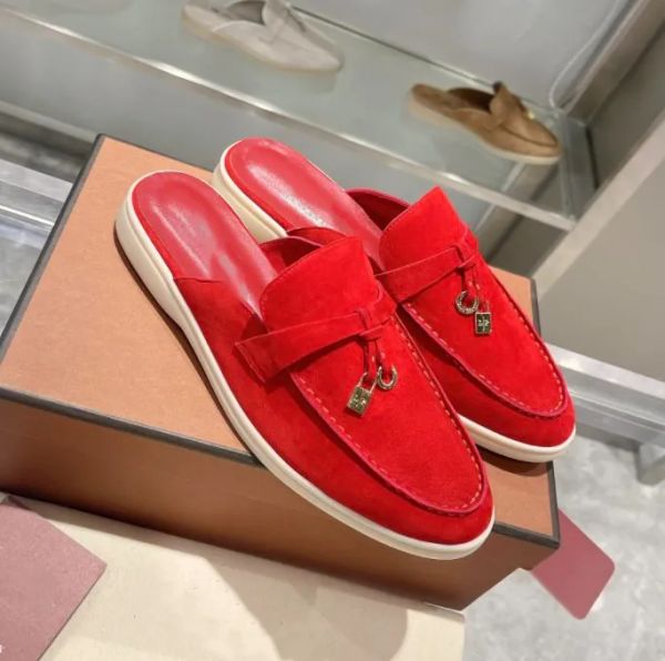 23s lp piana summer charms embellished walk suede slippers mules shoes genuine leather casual slip on flats for women luxury designers flat, Black
23s lp piana summer charms embellished walk suede slippers mules shoes genuine leather casual slip on flats for women luxury designers flat, Black