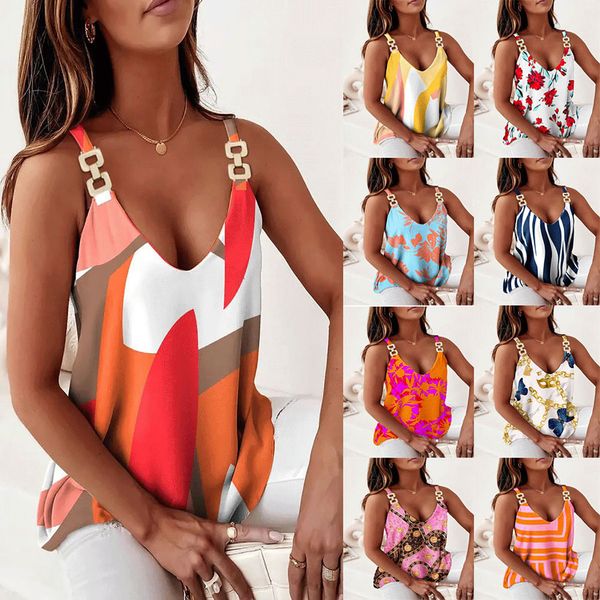 women's casual sling print dress sleeveless chain sling pink blue yellow women's loose print women's tanks s-2x, White
women's casual sling print dress sleeveless chain sling pink blue yellow women's loose print women's tanks s-2x, White