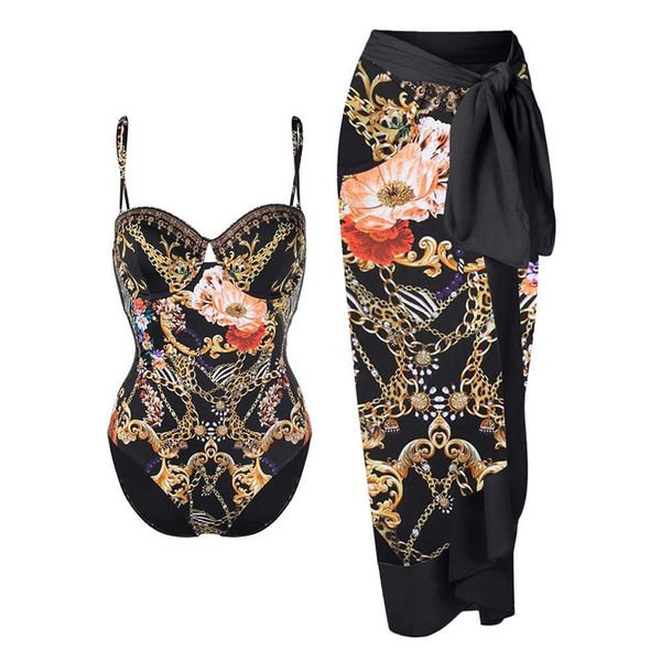 vintage floral print sling slim cutout swimsuit set backless one piece bikini elegant cover up luxury beachwear230413, White;black
vintage floral print sling slim cutout swimsuit set backless one piece bikini elegant cover up luxury beachwear230413, White;black