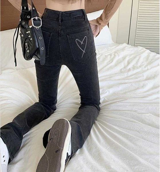 love embroidered pocket bootleg pants jeans women autumn high waist slim fit show, Blue
love embroidered pocket bootleg pants jeans women autumn high waist slim fit show, Blue