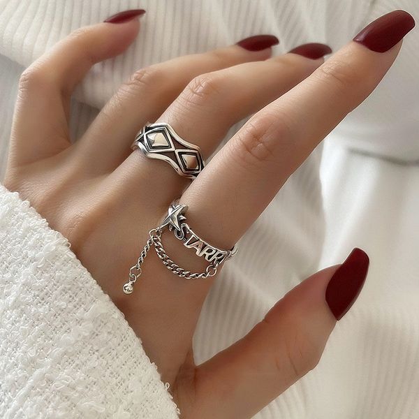class rings designer ring luxury rings for women classic couple rings retro made old wind star tassel ring fashion versatile jewelry valenti, Silver
class rings designer ring luxury rings for women classic couple rings retro made old wind star tassel ring fashion versatile jewelry valenti, Silver