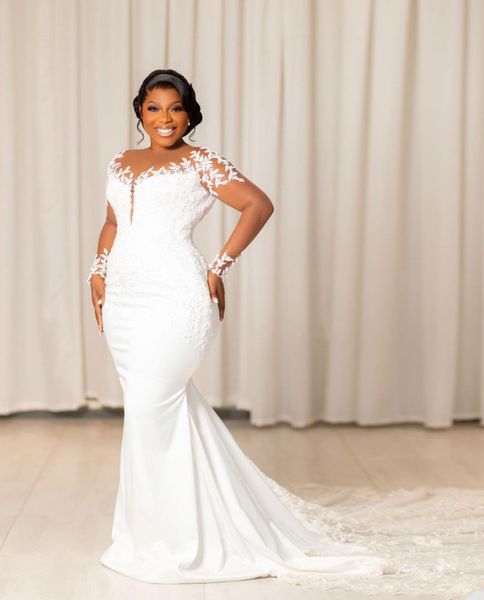 elegant mermaid wedding dresses long sleeves v neck beaded sequins appliques 3d lace satin zipper plus size elegant bridal gowns plus size v, White
elegant mermaid wedding dresses long sleeves v neck beaded sequins appliques 3d lace satin zipper plus size elegant bridal gowns plus size v, White