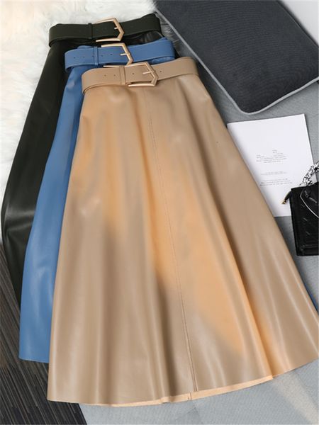skirts classic faux pu leather women's long with belted high waist umbrella ladies female autumn winter 230413, Black
skirts classic faux pu leather women's long with belted high waist umbrella ladies female autumn winter 230413, Black
