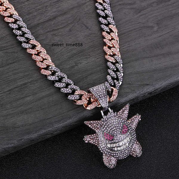 hip hop moissanitenaguy ins titanium fried dough twists chain geng ghost pendant head rap boy cuban quality full diamond thick necklace, Silver
hip hop moissanitenaguy ins titanium fried dough twists chain geng ghost pendant head rap boy cuban quality full diamond thick necklace, Silver