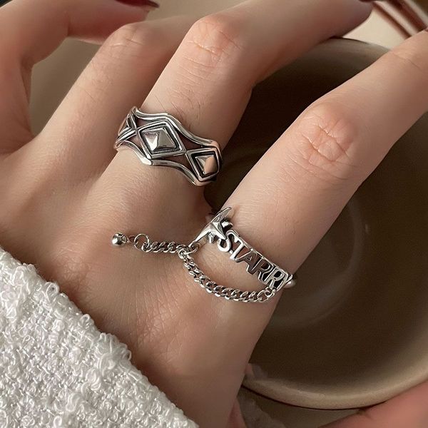 class rings designer ring luxury rings for women classic couple rings retro made old wind star tassel ring fashion versatile jewelry valenti, Silver
class rings designer ring luxury rings for women classic couple rings retro made old wind star tassel ring fashion versatile jewelry valenti, Silver