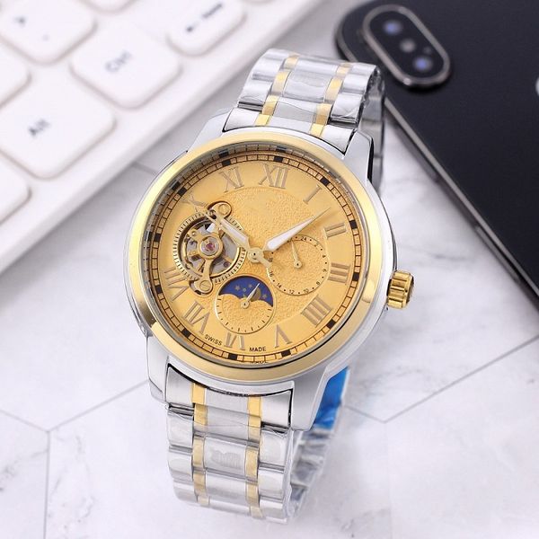 omeg wristwatches for men 2023 new mens watches 40mm tourbillon automatic mechanical watch luxury brand steel strap moon phase men fashion m, Slivery;golden
omeg wristwatches for men 2023 new mens watches 40mm tourbillon automatic mechanical watch luxury brand steel strap moon phase men fashion m, Slivery;golden