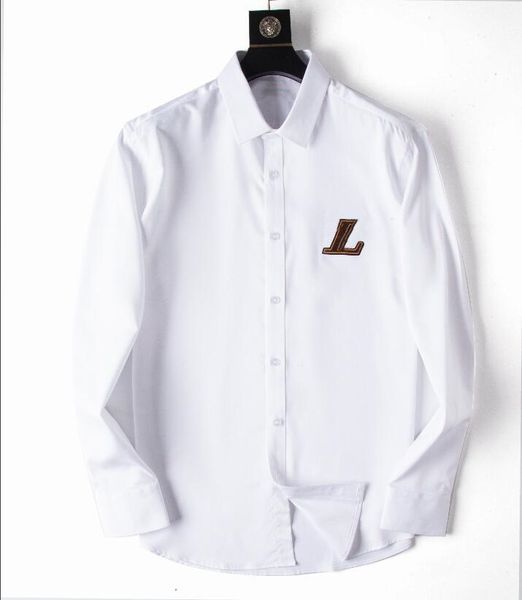 brand men's shirt casual long-sleeved business spring and summer designer solid color shirt, White;black
brand men's shirt casual long-sleeved business spring and summer designer solid color shirt, White;black