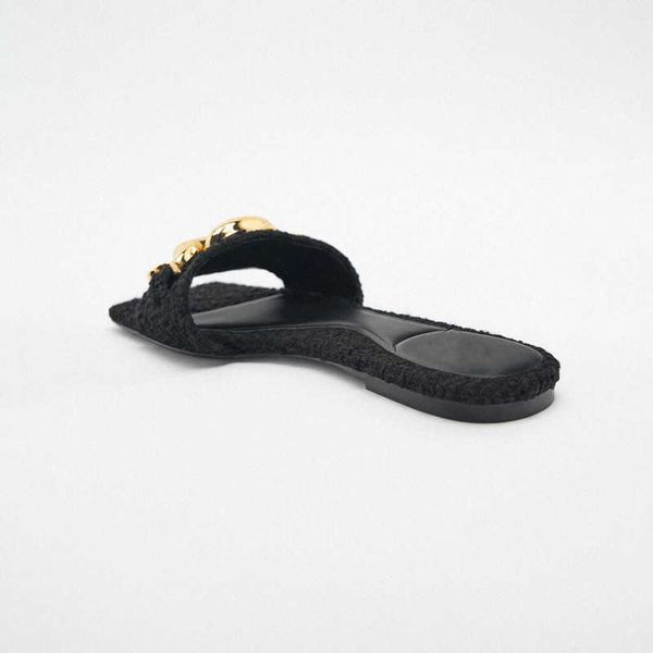 nxy sandals black flats with chain women elegant tweed slippers fashion square toe flat shoes woman autumn comfort casual 230406
nxy sandals black flats with chain women elegant tweed slippers fashion square toe flat shoes woman autumn comfort casual 230406