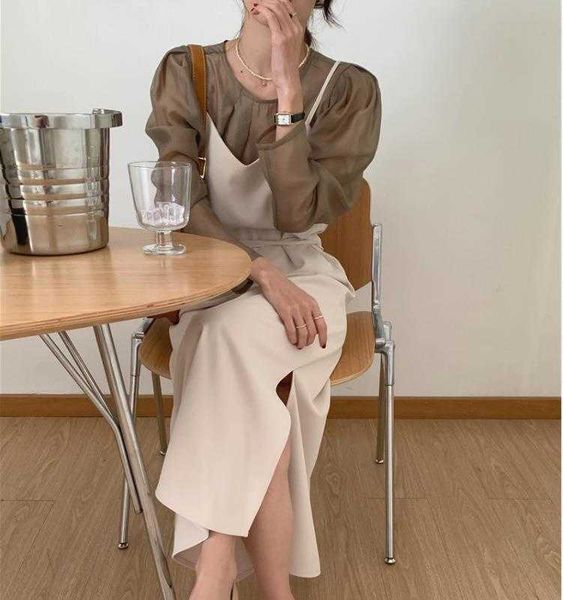 korean style micro transparent dress pleated round neck inner wear shirt self tie, White
korean style micro transparent dress pleated round neck inner wear shirt self tie, White