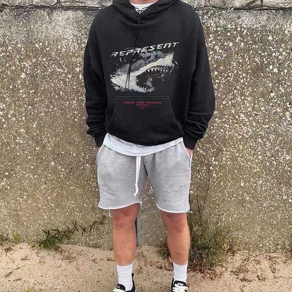 men's hoodies represent rep designer fashion washed old american high street loose relaxed shark print hoodie male, Black
men's hoodies represent rep designer fashion washed old american high street loose relaxed shark print hoodie male, Black