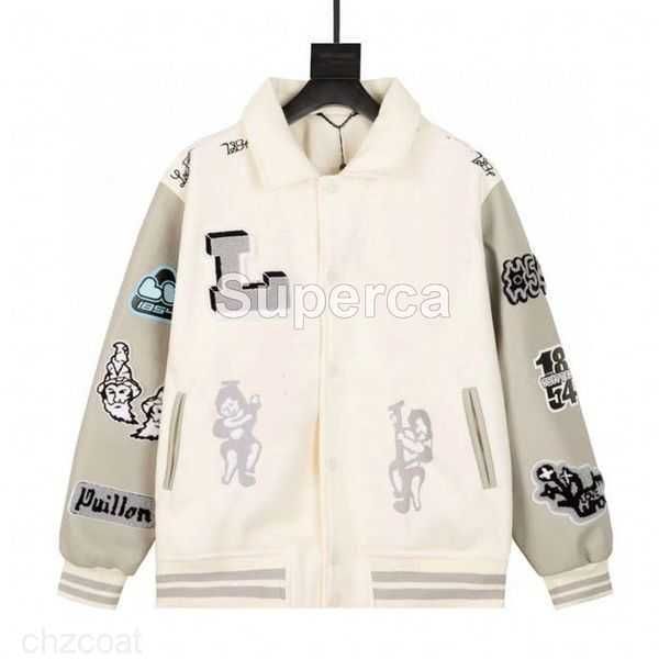 22fw flocking leather sleeves baseball jackets coat uniform luxury jacket single breasted warm jackets couples women men varsity coats men&#, Black;brown
22fw flocking leather sleeves baseball jackets coat uniform luxury jacket single breasted warm jackets couples women men varsity coats men&#, Black;brown