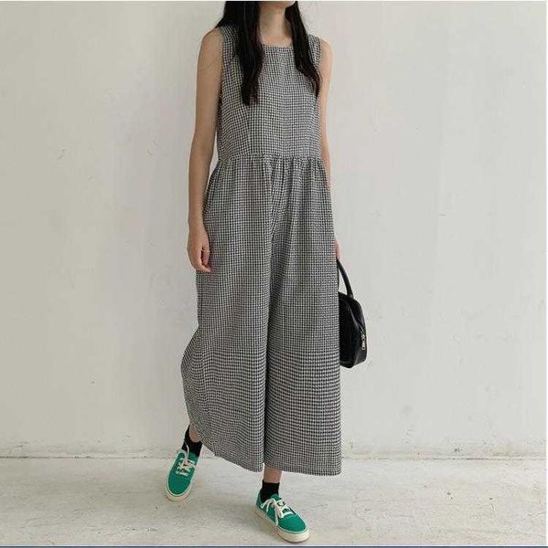 summer commute simple round neck sleeveless vest jumpsuit idle style casual, Black;white
summer commute simple round neck sleeveless vest jumpsuit idle style casual, Black;white