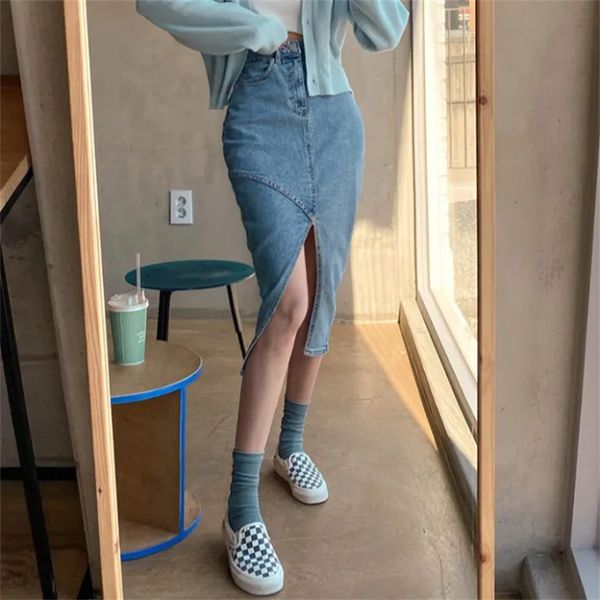 skirts korean fashion jeans midi high waist stretch front slit denim streetwear faldas mujer moda 230413, Black
skirts korean fashion jeans midi high waist stretch front slit denim streetwear faldas mujer moda 230413, Black