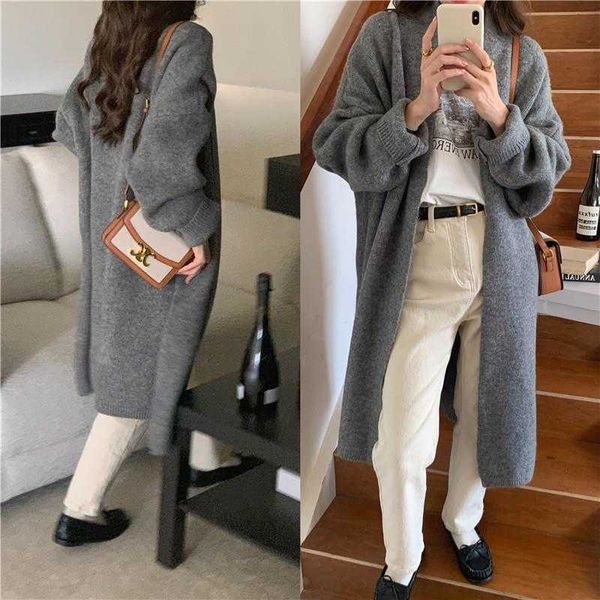idle style thick soft sweaters glutinous long below the knee knitted cardigan, White;black
idle style thick soft sweaters glutinous long below the knee knitted cardigan, White;black