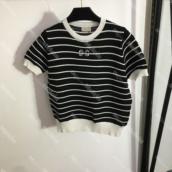 patchwork hollow knits designer striped women t shirt crew neck embroidered tees 2 colors knitted for lady, White
patchwork hollow knits designer striped women t shirt crew neck embroidered tees 2 colors knitted for lady, White