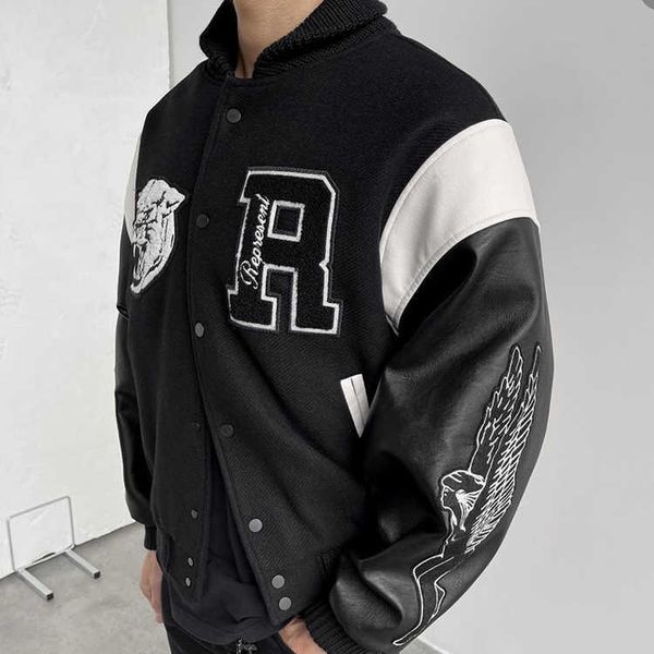 Men' Hoodies REPRESENT REP Designer fashion BOMBER JACKET WOOL PATTERN LEATHER SLEEVES EMBROIDERED TURTLE LOOSE COAT FOR MEN AND, Black
Men' Hoodies REPRESENT REP Designer fashion BOMBER JACKET WOOL PATTERN LEATHER SLEEVES EMBROIDERED TURTLE LOOSE COAT FOR MEN AND, Black