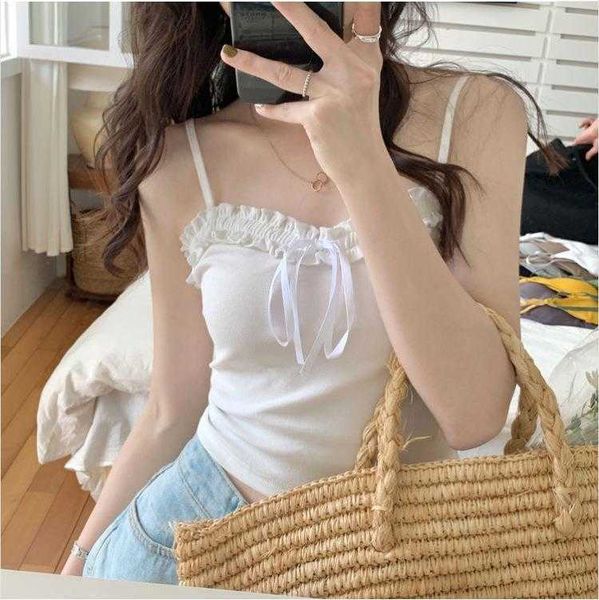 bm style lace pleated up camisole summer girl slim fit short inner outer wear, White
bm style lace pleated up camisole summer girl slim fit short inner outer wear, White