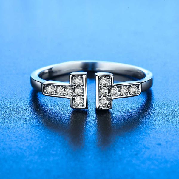 high version tiffay korean version copper silver plated open set diamond double t ring women's simple personality creative type ins mou
high version tiffay korean version copper silver plated open set diamond double t ring women's simple personality creative type ins mou