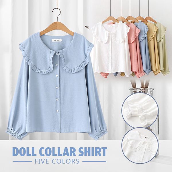 women's blouses shirts spring women fashion peter pan collar shirts lolita chic sweet ruffle blouse girl long sleeve cotton 230414, White
women's blouses shirts spring women fashion peter pan collar shirts lolita chic sweet ruffle blouse girl long sleeve cotton 230414, White