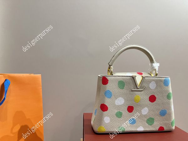 tz pure leather brand handbags classic capucines yayoi kusama series large capacity handbag luxury layer cowhide totes fashion dot shoulder
tz pure leather brand handbags classic capucines yayoi kusama series large capacity handbag luxury layer cowhide totes fashion dot shoulder