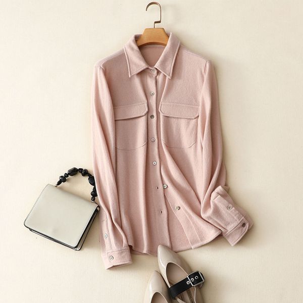 women's blouses shirts 100% cashmere blouse women shirt casual style turn-down collar long sleeves pockets simple design fashion 230414, White
women's blouses shirts 100% cashmere blouse women shirt casual style turn-down collar long sleeves pockets simple design fashion 230414, White
