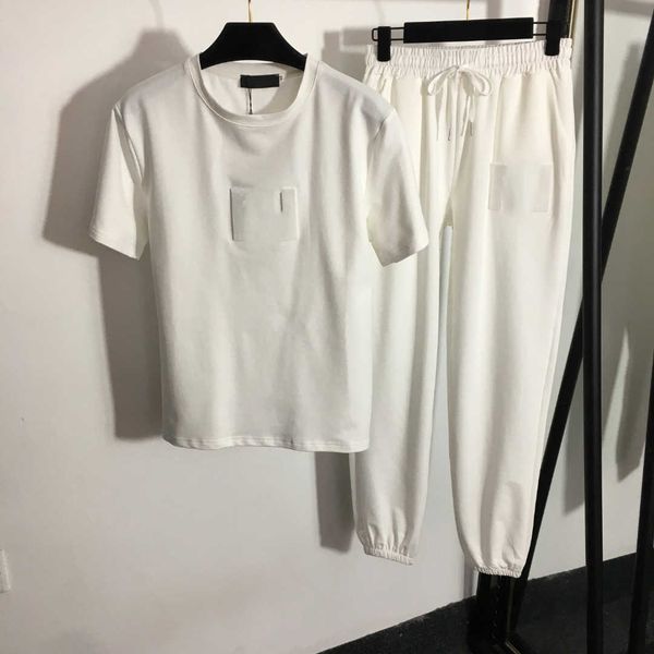23ss womens designer clothing womens tracksuits f flocking letter short sleeve t-shirt elastic waist cinched feet casual trousers set women, White
23ss womens designer clothing womens tracksuits f flocking letter short sleeve t-shirt elastic waist cinched feet casual trousers set women, White