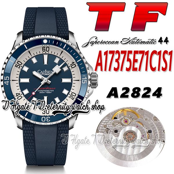 tf superocean 44 eta a2824 automatic mens watch a17375e71c1s1 ceramic bezel blue white dial stick markers steel case rubber strap super edit, Slivery;brown
tf superocean 44 eta a2824 automatic mens watch a17375e71c1s1 ceramic bezel blue white dial stick markers steel case rubber strap super edit, Slivery;brown