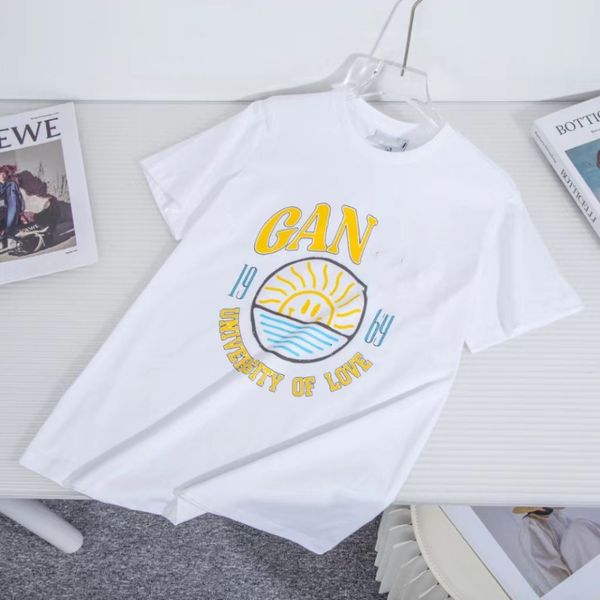 2023 womens tshirt summer niche design ganni monogram printed crewneck loose short sleeve tshirt, White
2023 womens tshirt summer niche design ganni monogram printed crewneck loose short sleeve tshirt, White