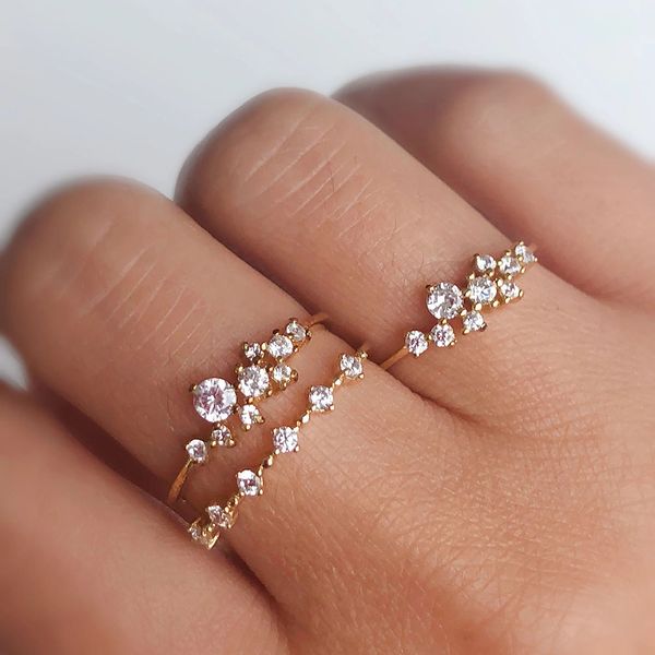 cluster ring with side stones cluster 14k gold plated brilliant multistone diamond chic wedding ring, Silver
cluster ring with side stones cluster 14k gold plated brilliant multistone diamond chic wedding ring, Silver