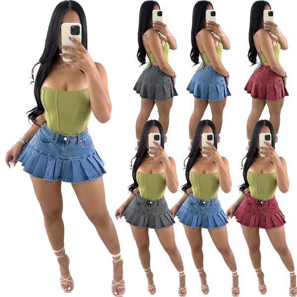designer dresses denim mini pleated skirt summer women high waist a-line skirts fashion cute miniskirt y2k bottom streetwear wholesale cloth, Black;gray
designer dresses denim mini pleated skirt summer women high waist a-line skirts fashion cute miniskirt y2k bottom streetwear wholesale cloth, Black;gray