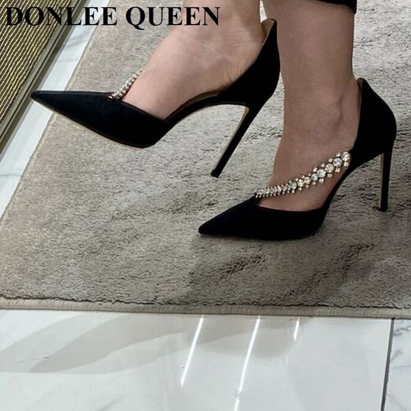 dress shoes fashion brand crystal embellished high heels shoe pointed toe wedding party pumps black suede sandal 230413
dress shoes fashion brand crystal embellished high heels shoe pointed toe wedding party pumps black suede sandal 230413