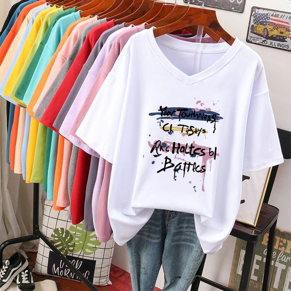 women's t-shirt 100% cotton plus size t shirt l-6xl tshirt short sleeve women summer letter print couple v neck oversized t shirts 2304, White
women's t-shirt 100% cotton plus size t shirt l-6xl tshirt short sleeve women summer letter print couple v neck oversized t shirts 2304, White