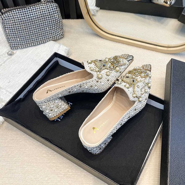 slipper women slipper mule luxury fashion loafer designer shoe summer pointed toe slide slip on high heel ladie sandals, Black
slipper women slipper mule luxury fashion loafer designer shoe summer pointed toe slide slip on high heel ladie sandals, Black