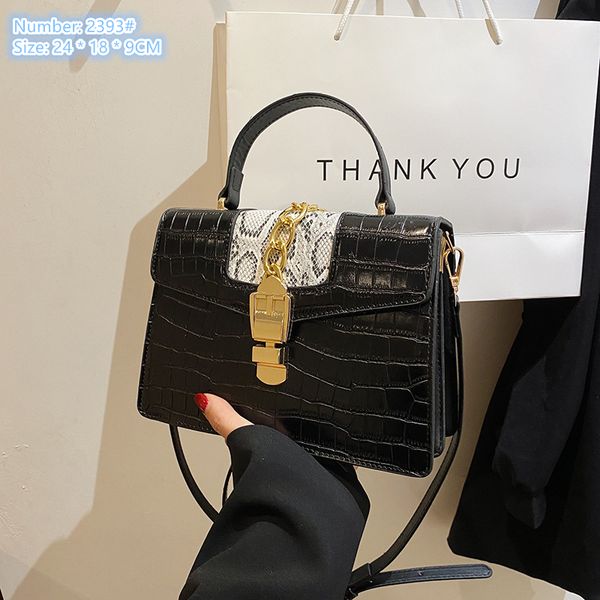 Factory sales shoulder bags 8 colors classic embossed retro crocodile handbag street fashion chain decorative handbags wear-resistant leather bag 2393#, Black
Factory sales shoulder bags 8 colors classic embossed retro crocodile handbag street fashion chain decorative handbags wear-resistant leather bag 2393#, Black