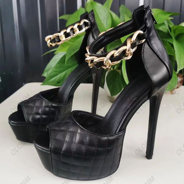 olomm handmade women platform sandals ankle strap chain stiletto heel peep toe elegant black white dress us shoes size 5-20
olomm handmade women platform sandals ankle strap chain stiletto heel peep toe elegant black white dress us shoes size 5-20