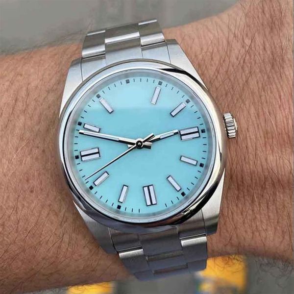 41mm latest sapphire glass men's watch 2813 automatic movement mechanical stainless steel watches master blue simple dial2394, Slivery;brown
41mm latest sapphire glass men's watch 2813 automatic movement mechanical stainless steel watches master blue simple dial2394, Slivery;brown