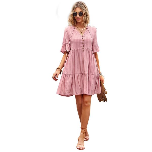 v-neck a-line women's casual dresses pullover single breasted buttons front high waist mini short length flare short sleeves sashes ruf, Black;gray
v-neck a-line women's casual dresses pullover single breasted buttons front high waist mini short length flare short sleeves sashes ruf, Black;gray