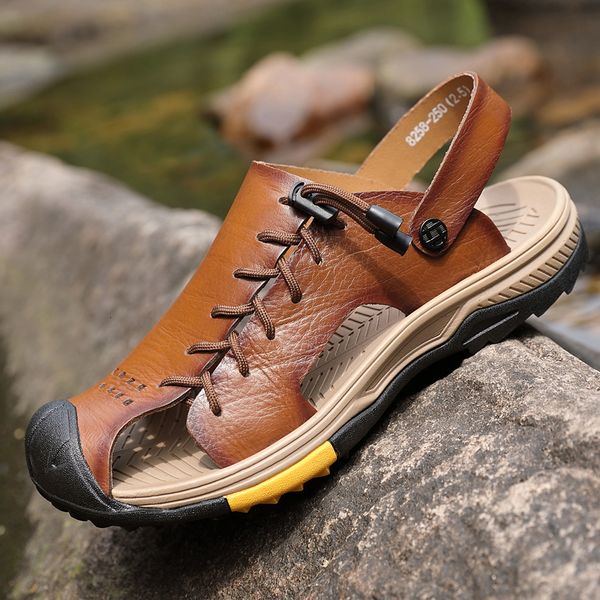 sandals golden sapling fashion summer men's genuine leather shoes slipon leisure outdoor beach retro men footwear 230328, Black
sandals golden sapling fashion summer men's genuine leather shoes slipon leisure outdoor beach retro men footwear 230328, Black