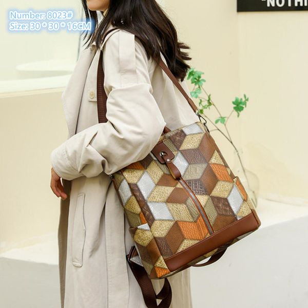 Versatile womens shoulder bag 3 colors color splicing student backpack simple zipper decoration fashion handbag anti-theft multifunctional leather backpacks, Blue
Versatile womens shoulder bag 3 colors color splicing student backpack simple zipper decoration fashion handbag anti-theft multifunctional leather backpacks, Blue