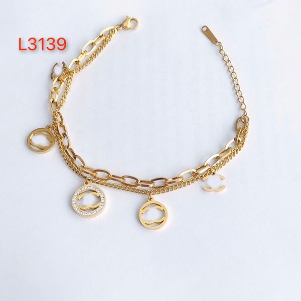 classic double layer bracelets link chain women brand letter bangle 18k gold plated stainless steel crystal tassels wristband cuff chains de, Black
classic double layer bracelets link chain women brand letter bangle 18k gold plated stainless steel crystal tassels wristband cuff chains de, Black