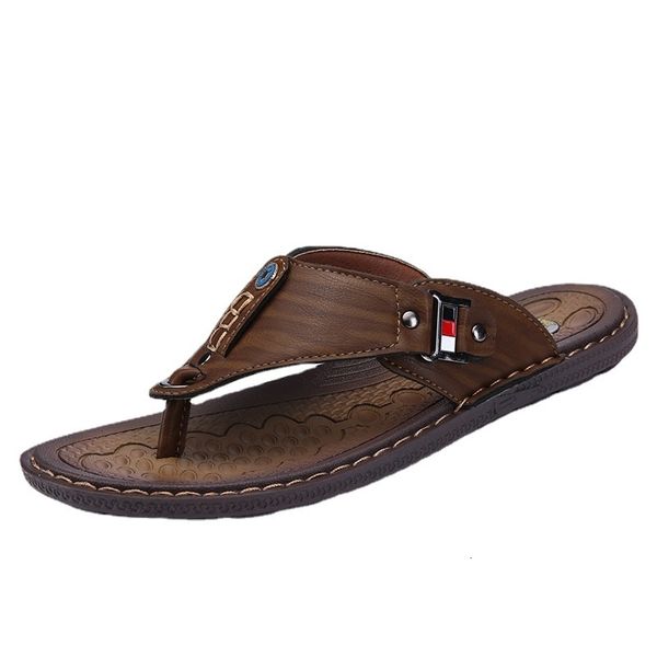 sandals summer beach men flip flops pu leather slippers male flats outdoor rubber thong shoes brand 230328, Black
sandals summer beach men flip flops pu leather slippers male flats outdoor rubber thong shoes brand 230328, Black