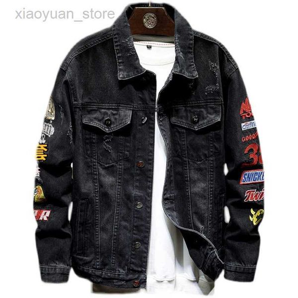 high-end denim men's fashion brand spring loose hip hop embroidery handsome jacket baseball uniform coat man, Black;brown
high-end denim men's fashion brand spring loose hip hop embroidery handsome jacket baseball uniform coat man, Black;brown