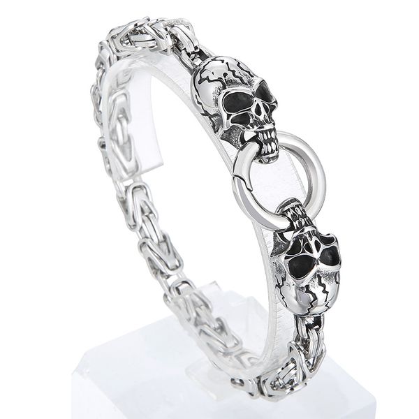 mens skull head bracelet stainless steel king chain byzantine chain bangle 6mm 8.26inch silver/ golden / black for father husband gifts
mens skull head bracelet stainless steel king chain byzantine chain bangle 6mm 8.26inch silver/ golden / black for father husband gifts